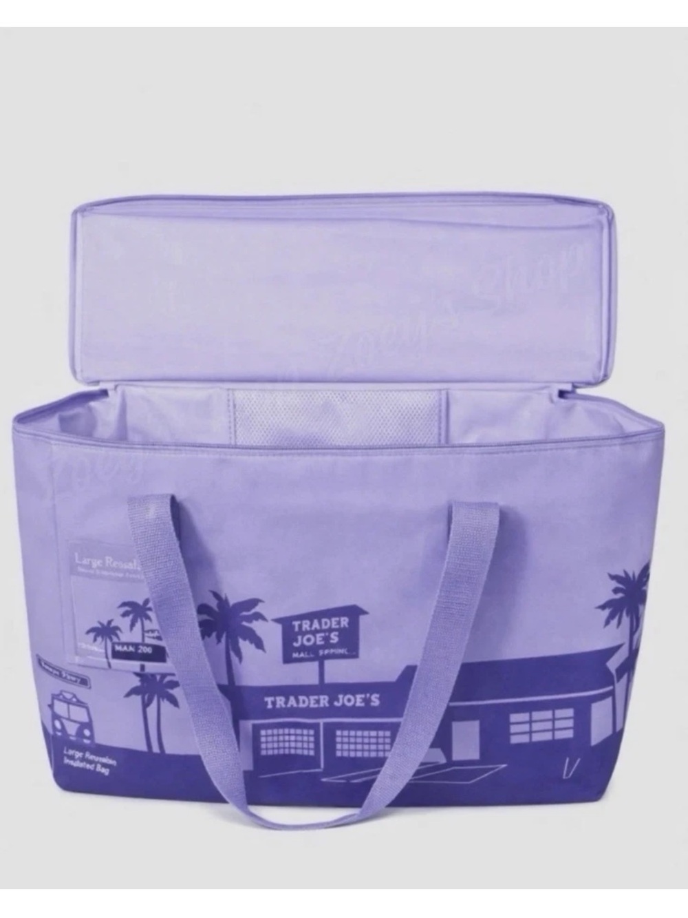 Trader Joe’s Large Reusable Insulated Bag (Purple Rain) 8 Gallon NEW